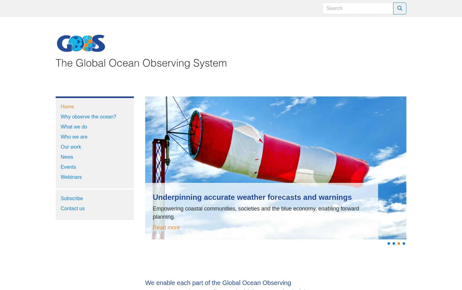 Global Ocean Observing System 页面快照